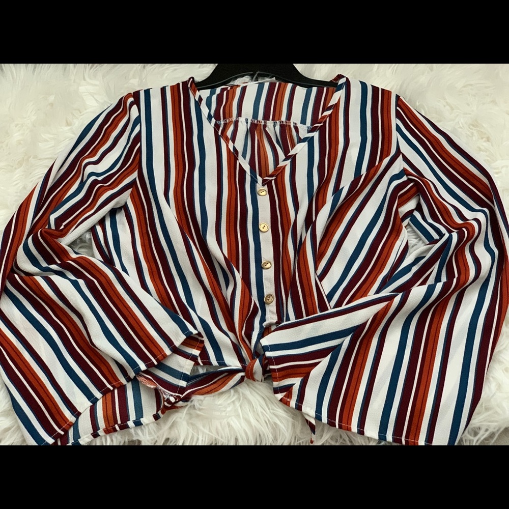 Long sleeve multicolor blouse